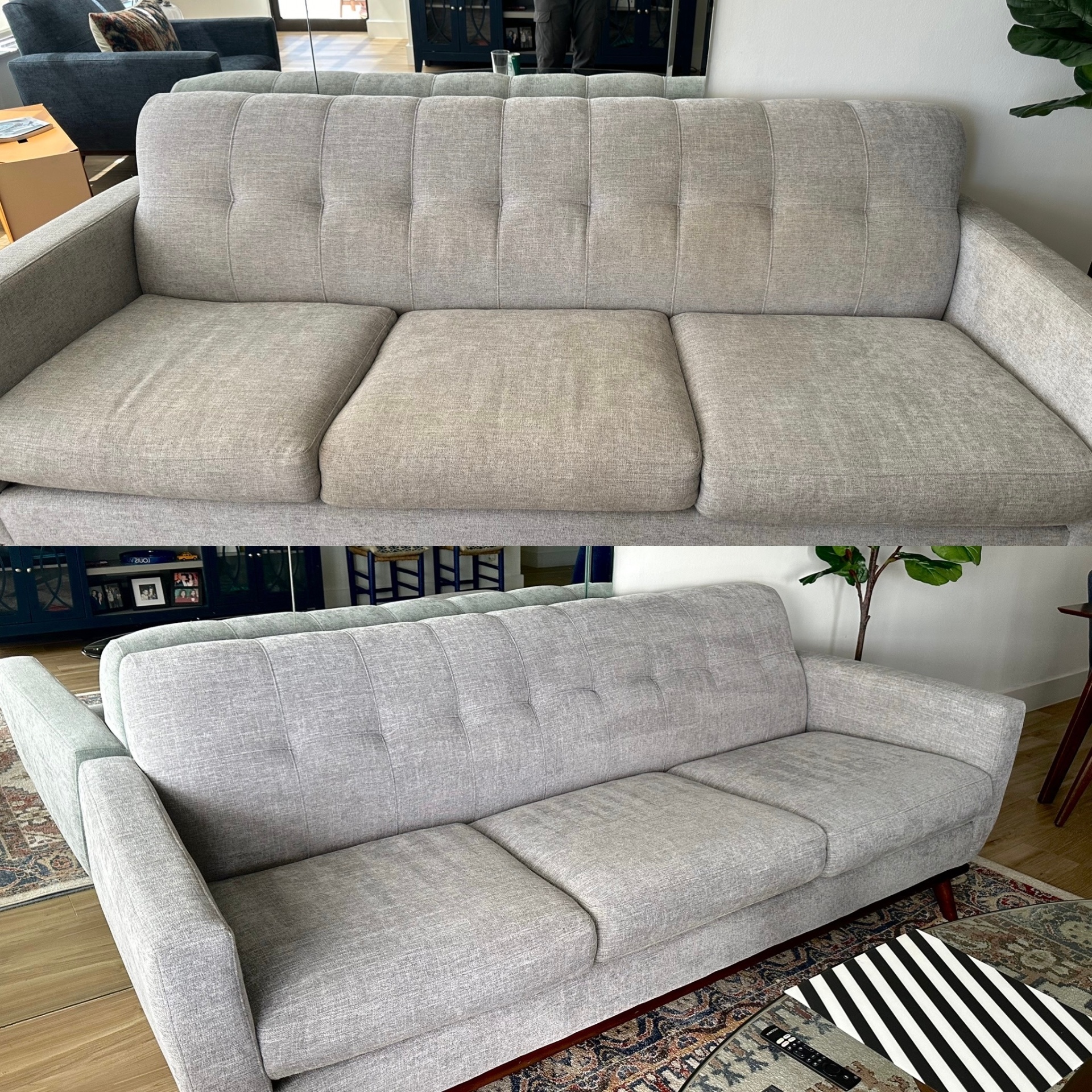 Three-Seater Sofa Refresh — before and after