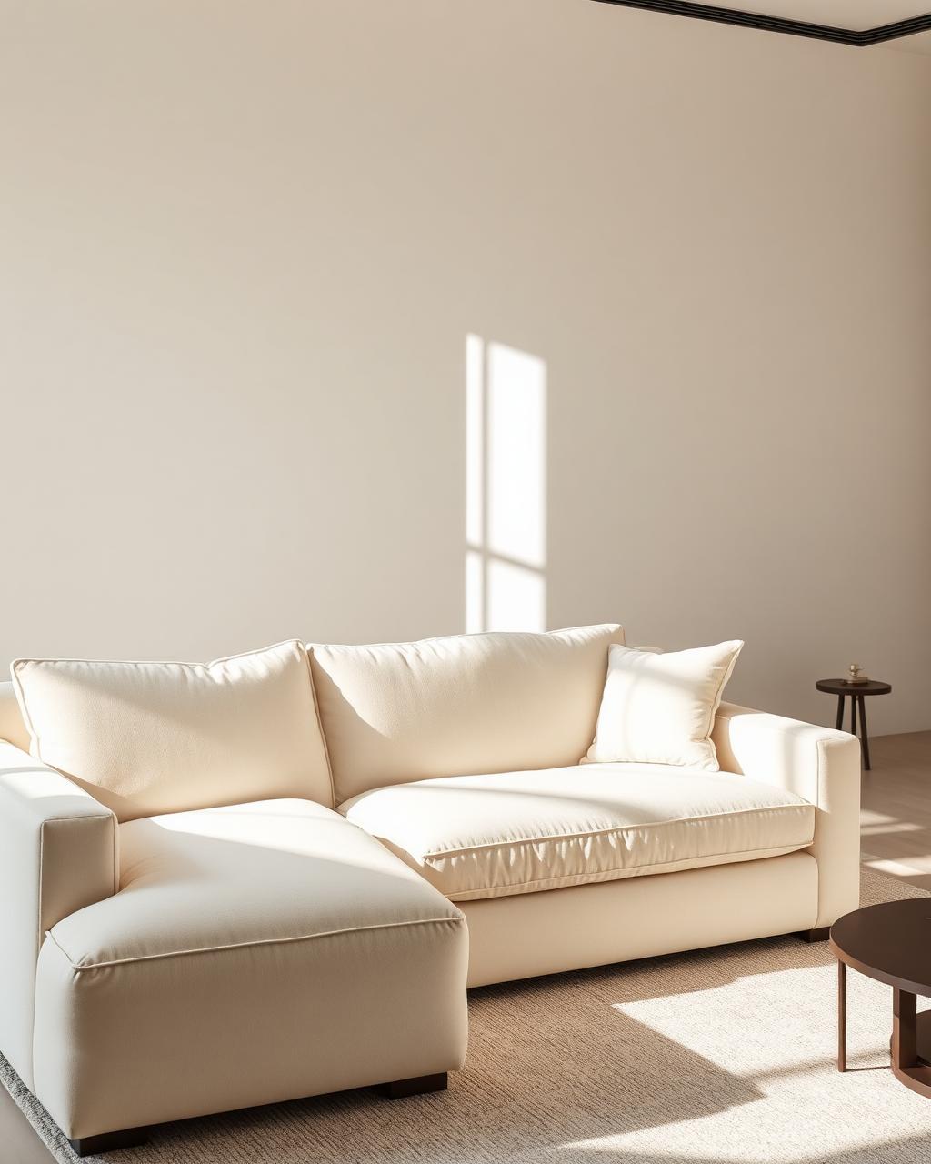 Carpet and upholstery cleaning in Coral Springs, FL — deep-cleaned cream sofa