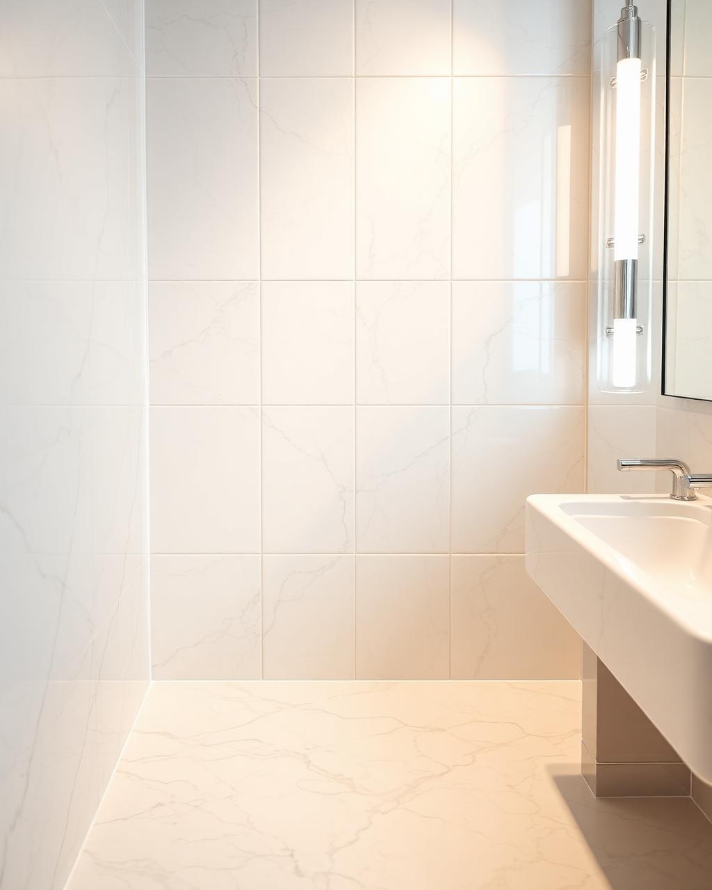 Sparkling white tile with pristine grout